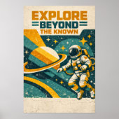 Explore Beyond the Known — Retro Space Voyage Poster (Vorne)