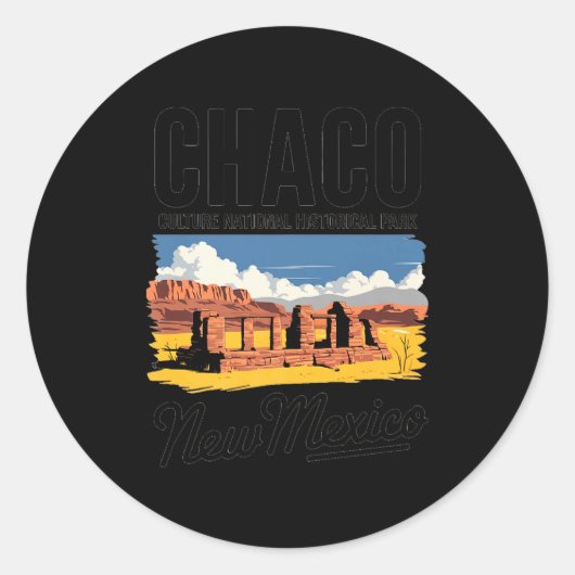 Explore Chaco Culture National Park New Mexico Pre Runder Aufkleber (Vorderseite)