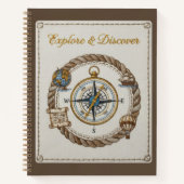 Explore & Discover Embroidered Nautical Compass Notizblock (Vorderseite)