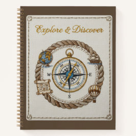 Explore & Discover Embroidered Nautical Compass Notizblock