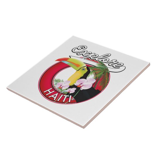 Explore Haiti Logo Reise-Patch. Fliese (Seite)