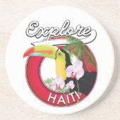 Explore Haiti Logo Reise-Patch. Getränkeuntersetzer (Vorne)