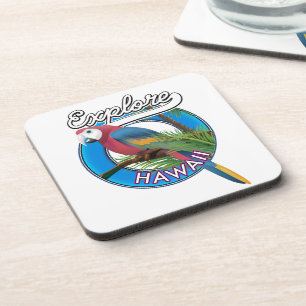 Explore Hawaii Retro-Logo Keramikfliese Getränkeuntersetzer
