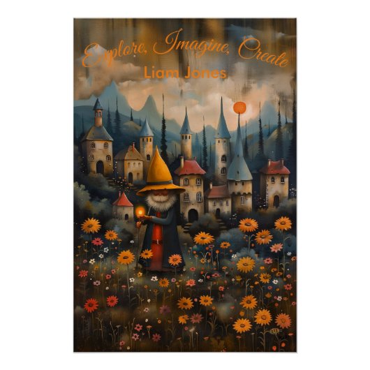 Explore, Imagine, Create Póster Motivador Infantil Poster (Vorderseite)