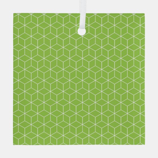 Explore Modern Optical Illusions with Cube Pattern Ornament Aus Glas (Rückseite)