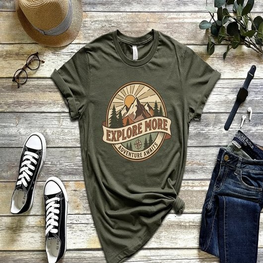 EXPLORE MORE – Adventure Awaits | Retro Outdoor T-Shirt