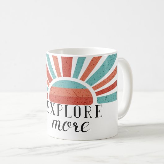 Explore More -Gradient retro sunset  Kaffeetasse (VorderseiteRechts)