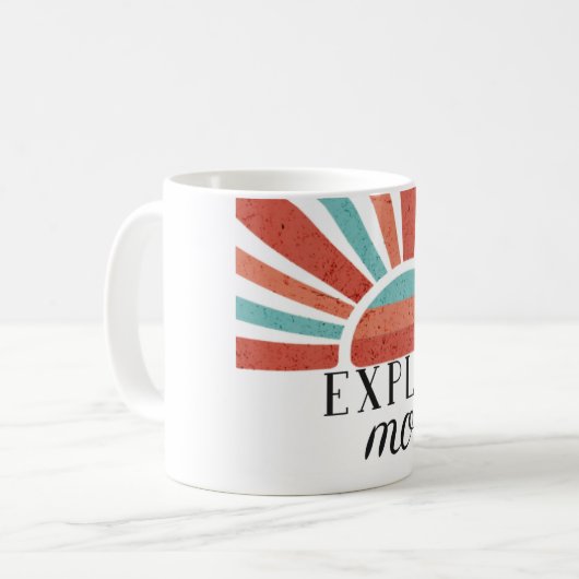 Explore More -Gradient retro sunset  Kaffeetasse (Vorderseite Links)