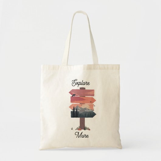 Explore More Wilderness Directional Sign Tote Bag Tragetasche (Vorne)