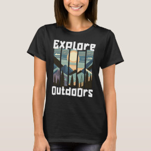 Explore Outdoors Landschafts Grafik T-Shirt