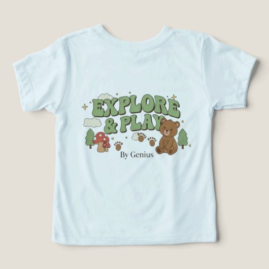 Explore & Play T-Shirt, Groovy Retro Forest Bear C (Design Rückseite)