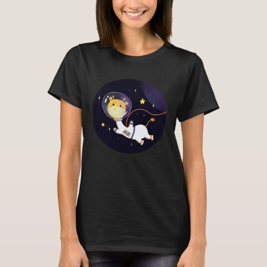 Explore the Universe Cute Baby Giraffe Astronaut G T-Shirt (Vorderseite)