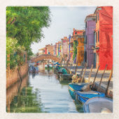 Explore the Vibrant Charm of Burano Glasuntersetzer (Vorderseite)