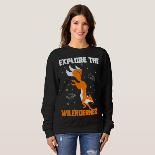 Explore The Wilderness Space Astronaut Fox Sweatshirt (Vorne ganz)