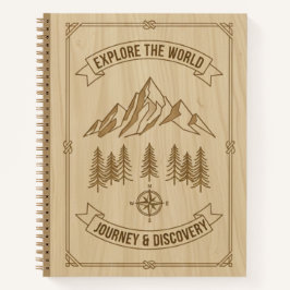 Explore the World Journey Discovery Wood Journal Notizblock