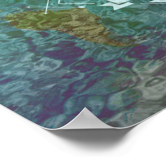 Explore the world map & water poster (Ecke)