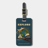 Explore the World Vintage Design Gepäckanhänger (Vorderseite vertikal)