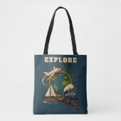 Explore the World Vintage Design Tasche (Vorderseite)