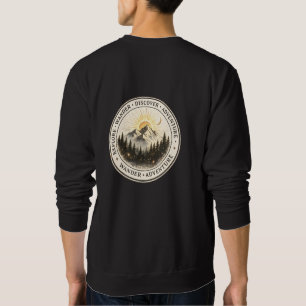 Explore Wander entdecken Front Brust Rückseite Dru Sweatshirt