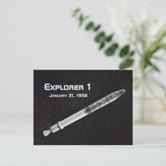 Explorer 1 Satellit Postkarte (Stehend Vorderseite)