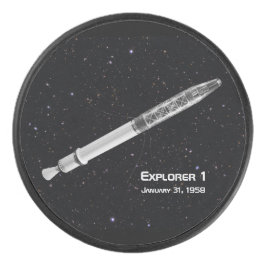 Explorer 1 Satellite Starry Sky Eishockey Puck