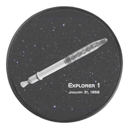 Explorer 1 Satellite Starry Sky Eishockey Puck (Vorderseite)