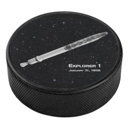 Explorer 1 Satellite Starry Sky Eishockey Puck