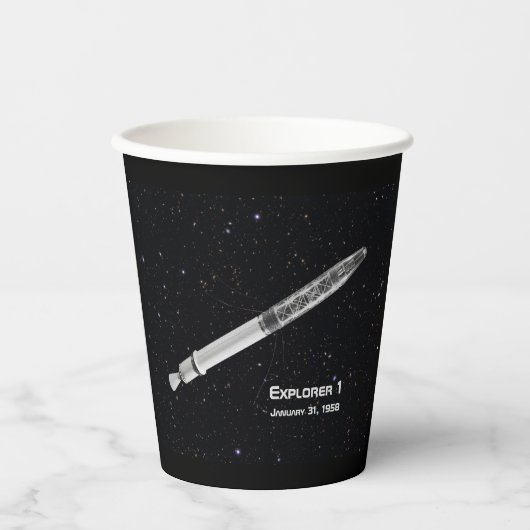 Explorer 1 Satellite Starry Sky Pappbecher (Vorderseite)