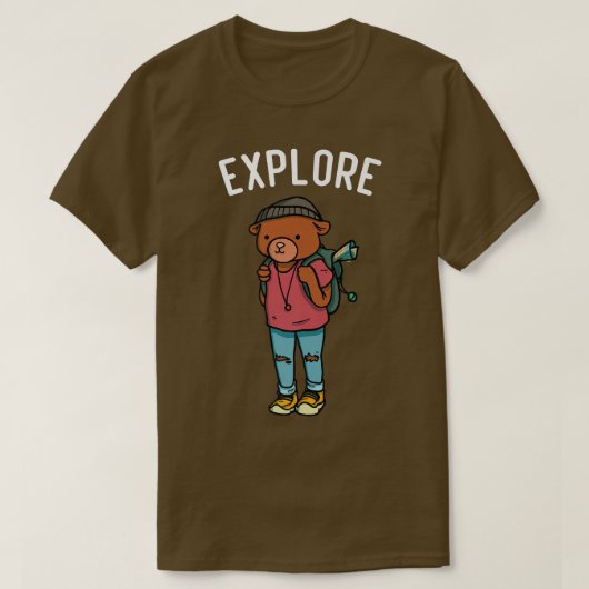 Explorer Backpacking Wanderbär Premium716 T-Shirt (Design vorne)