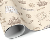 Explorer Expedition Birthday Wrapping Paper Geschenkpapier (Rolleneckpunkt)