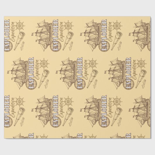 Explorer Expedition Geschenkpapier (Flach)
