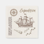 Explorer Expedition Thema Papier Napkins Serviette (Vorderseite)
