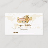Explorer Map Airplane Diaper Raffle Baby Shower  Begleitkarte (Vorderseite)