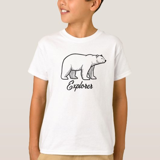 Explorer polar bear T-Shirt – Minimalist design (Vorderseite)