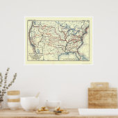 Explorer-Routen in Amerika 1907 Poster (Küche)