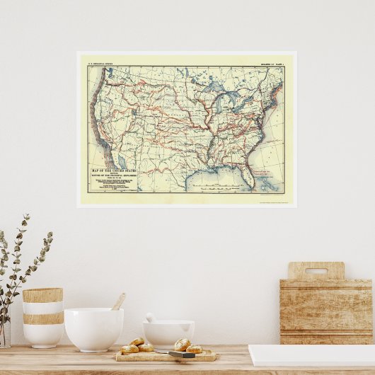 Explorer-Routen in Amerika 1907 Poster (Küche)