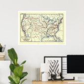 Explorer-Routen in Amerika 1907 Poster (Heimbüro)