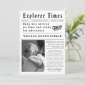 Explorer Times Newborn Birth Ankündigung (Stehend Vorderseite)