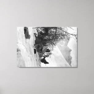 Explorer-Zelt und -Anhänger am Campingplatz Leinwanddruck