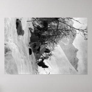 Explorer-Zelt und -Anhänger am Campingplatz Poster