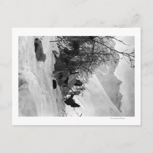 Explorer-Zelt und -Anhänger am Campingplatz Postkarte (Vorderseite)