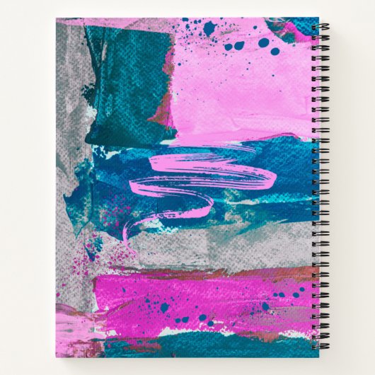 Explosion Abstrakter Pinselstriche Sketch-Notebook Notizblock (Rückseite)