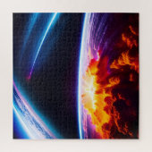 Explosion auf dem Planeten unter kosmischen Raumdi Puzzle (Vertikal)