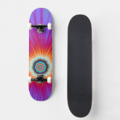 Explosion auf Skateboard in Rosa Blau und Rot (Vorderseite)