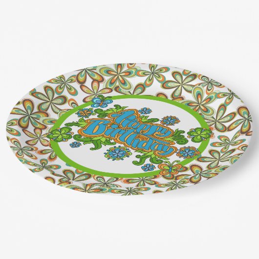 Explosion aus der Vergangenheit Pappteller (Schrägansicht)