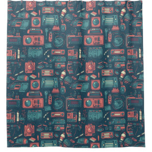 Explosion aus der Vergangenheit: Technik der 80er  Duschvorhang