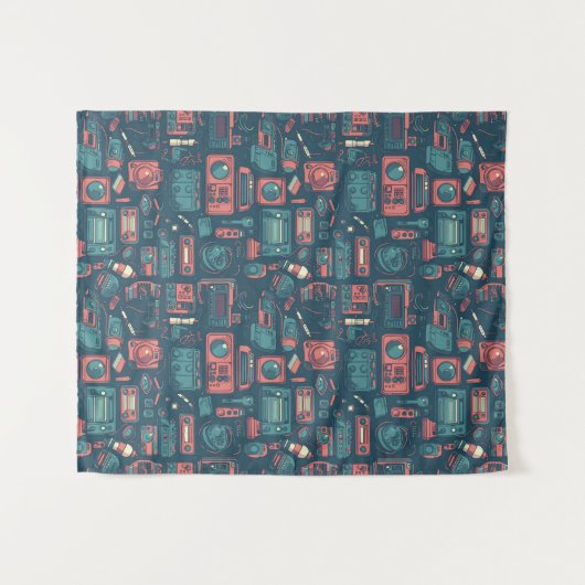 Explosion aus der Vergangenheit: Technik der 80er Wandteppich (Vorderseite (Horizontal))