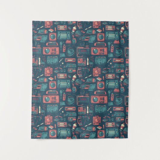 Explosion aus der Vergangenheit: Technik der 80er  Wandteppich (Vorderseite)