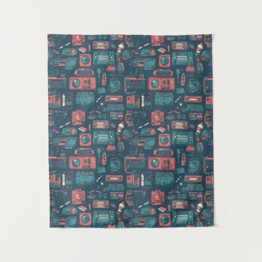 Explosion aus der Vergangenheit: Technik der 80er  Wandteppich (Vorderseite)