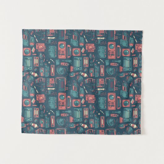 Explosion aus der Vergangenheit: Technik der 80er  Wandteppich (Vorderseite (Horizontal))